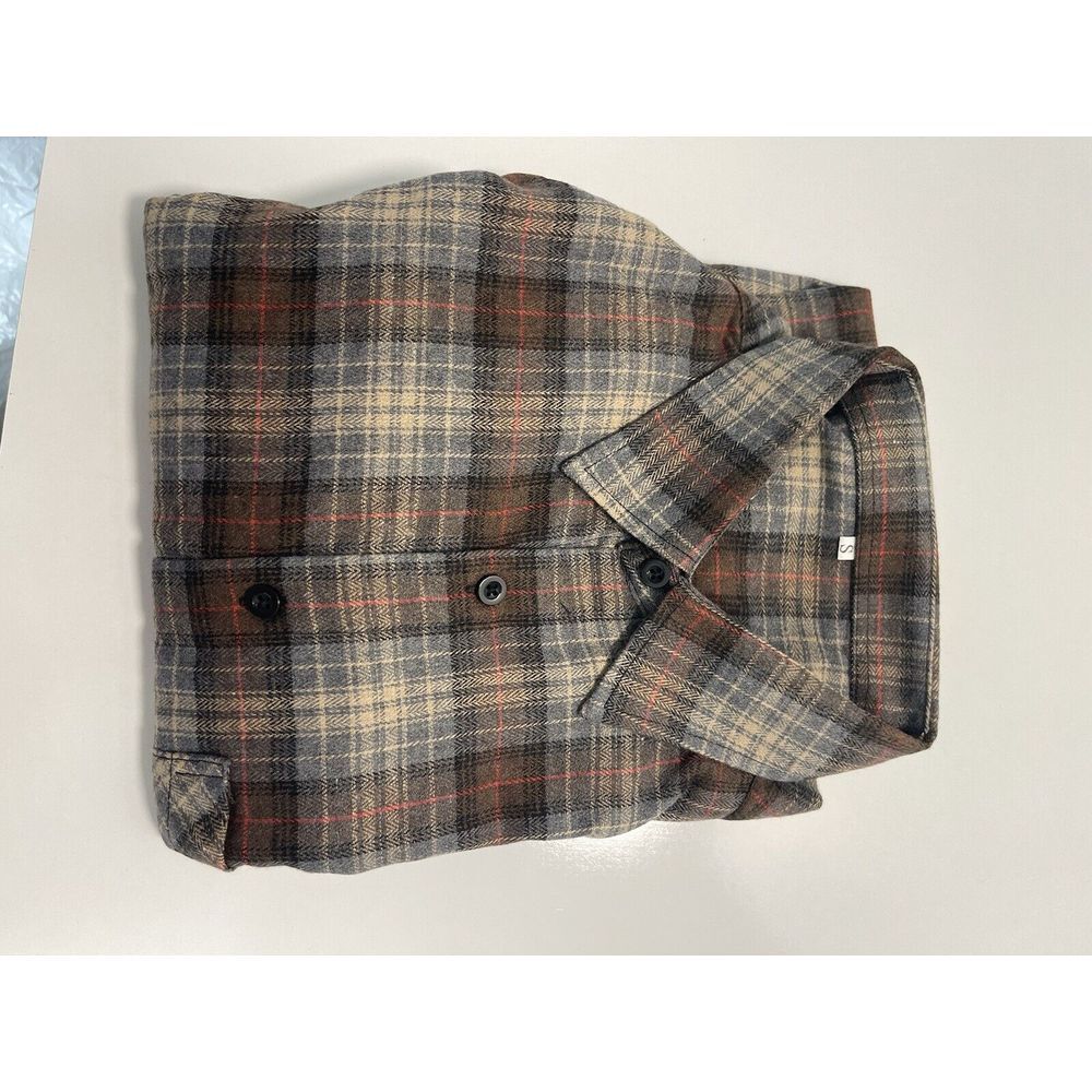 Mens Long‎ Sleeve Cotton Plaid Shirt NEW Size Small